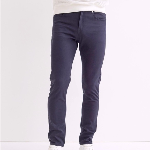 2 Pairs NWT Slim Fit Premium Cotton Blue Twill Pants. Size 34.
